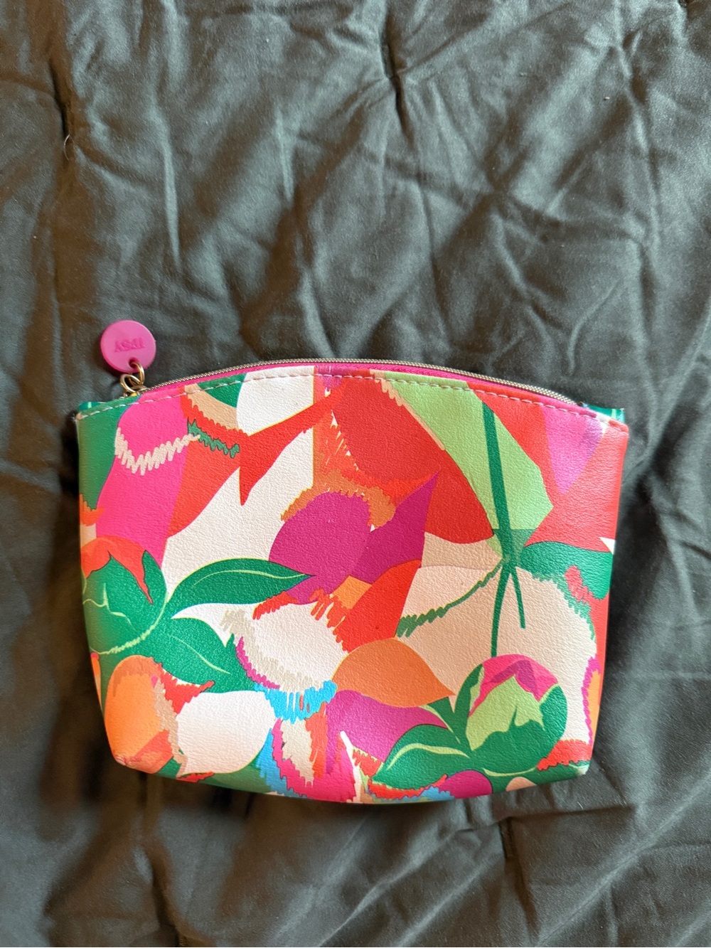 IPSY Floral Cosmetic Pouch - Pink, Green & Orange